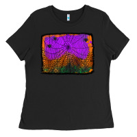 Black halloween spider web background Ladies Tee - Jasminsmagicworld