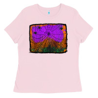 Bubblegum Pink halloween spider web background Ladies Tee - Jasminsmagicworld