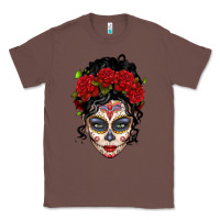 Chestnut mexican sugar skull messy bun woman Classic Tee - LillyAllenDesigns