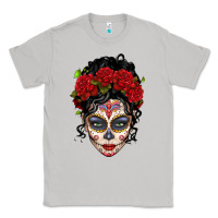 Moon Dust mexican sugar skull messy bun woman Classic Tee - LillyAllenDesigns