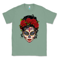 Sage mexican sugar skull messy bun woman Classic Tee - LillyAllenDesigns