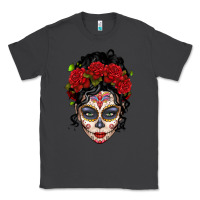 Smoke mexican sugar skull messy bun woman Classic Tee - LillyAllenDesigns