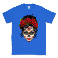 True Royal mexican sugar skull messy bun woman Classic Tee - LillyAllenDesigns