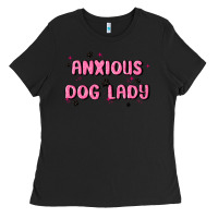 Black anxious dog lady Ladies Tee - MaliasSmallBusiness