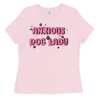 Bubblegum Pink anxious dog lady Ladies Tee - MaliasSmallBusiness