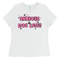 White anxious dog lady Ladies Tee - MaliasSmallBusiness