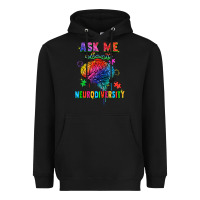 Black ask me about neurodiversity Heavyweight Hoodie - FaDigitalArtStudio