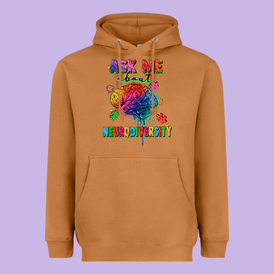 Ask Me About Neurodiversity Heavyweight Hoodie Designed By Fadigitalartstudio