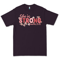 Plum she is strong proverbs 31 25 Premium Tee - MaliasSmallBusiness