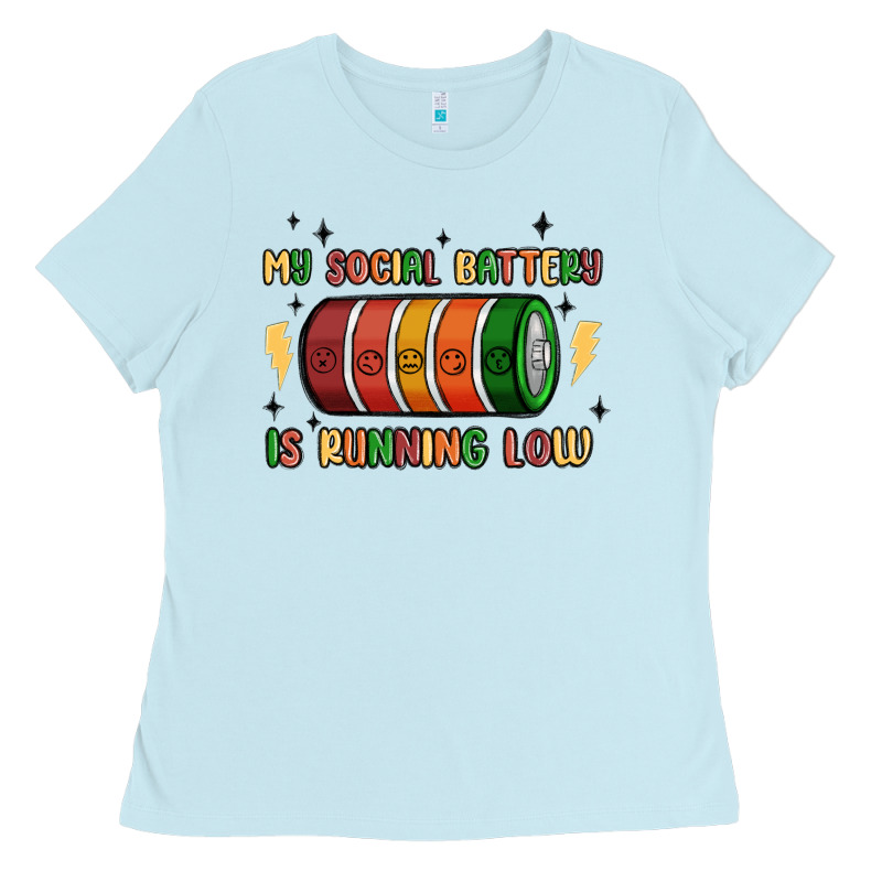 Social Battery Ladies Tee by MaliasSmallBusiness | Teevron