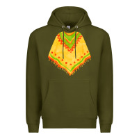 Army Green mexican poncho fa element Premium Hoodie - FaDigitalArtStudio