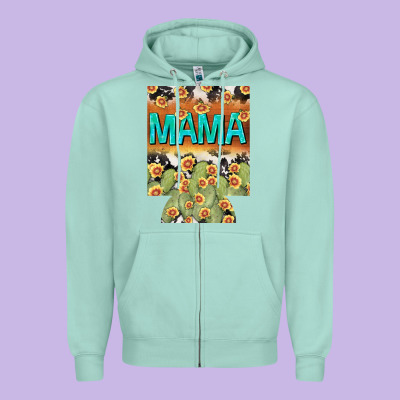 Western Mama Can Cooler Mother's Day Zipper Hoodie Designed By Howdyjamesfarm