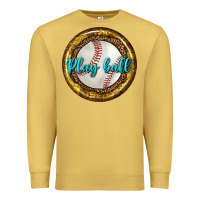 Antique Gold baseball with sunflower round earrings Premium Sweatshirt - BundleAndBundleShop