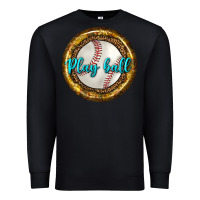 Black baseball with sunflower round earrings Premium Sweatshirt - BundleAndBundleShop