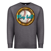 Charcoal Heather baseball with sunflower round earrings Premium Sweatshirt - BundleAndBundleShop