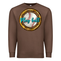 Chestnut baseball with sunflower round earrings Premium Sweatshirt - BundleAndBundleShop