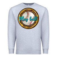Heather Grey baseball with sunflower round earrings Premium Sweatshirt - BundleAndBundleShop