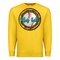 Lemon baseball with sunflower round earrings Premium Sweatshirt - BundleAndBundleShop
