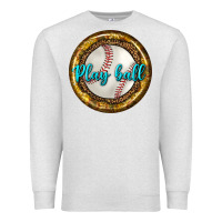 Oatmeal Heather baseball with sunflower round earrings Premium Sweatshirt - BundleAndBundleShop