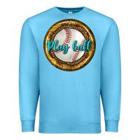 Ocean Blue baseball with sunflower round earrings Premium Sweatshirt - BundleAndBundleShop