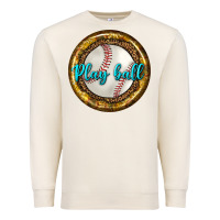 Sandshell baseball with sunflower round earrings Premium Sweatshirt - BundleAndBundleShop