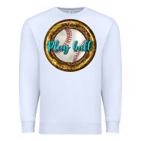 White baseball with sunflower round earrings Premium Sweatshirt - BundleAndBundleShop
