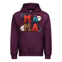 Mauve Wine leopard baseball mama Mother's Day Urban Hoodie - LillyAllenDesigns