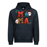 Navy leopard baseball mama Mother's Day Urban Hoodie - LillyAllenDesigns