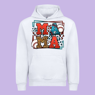 Leopard Baseball Mama Mother's Day Urban Hoodie Designed By Lillyallendesigns