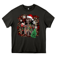 Asphalt Skeleton with coffee cup Christmas Heavy Core Tee - NancyCooperArtShop
