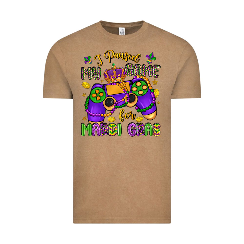 I Paused My Game For Mardi Gras Vintage Tee by LillyAllenDesigns | Teevron