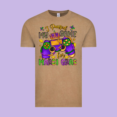 I Paused My Game For Mardi Gras Vintage Tee Designed By Lillyallendesigns