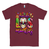 Burgundy dia de los muertos Classic Tee - LillyAllenDesigns