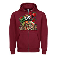 Burgundy Mexican mom Zipper Hoodie - HowdyJamesFarm
