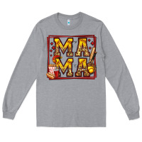 Heather Grey softball mama Long Sleeve Tee - Jasminsmagicworld
