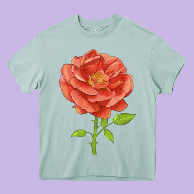 All A Twitter Rose Heavy Core Tee Designed By Lillyallendesigns