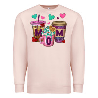 Pale Pink Western Mom Coffee Cups Premium Sweatshirt - BundleAndBundleShop