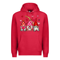 Cardinal valentine's day gnomes Premium Hoodie - OliviaCreatesArt