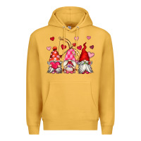Mustard valentine's day gnomes Premium Hoodie - OliviaCreatesArt