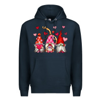 Navy valentine's day gnomes Premium Hoodie - OliviaCreatesArt