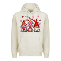 Oatmeal Heather valentine's day gnomes Premium Hoodie - OliviaCreatesArt