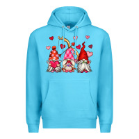 Ocean Blue valentine's day gnomes Premium Hoodie - OliviaCreatesArt