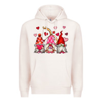 Pale Pink valentine's day gnomes Premium Hoodie - OliviaCreatesArt