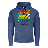 Vintage Denim love respect freedom tolerance equality pride Vintage Hoodie - LillyAllenDesigns