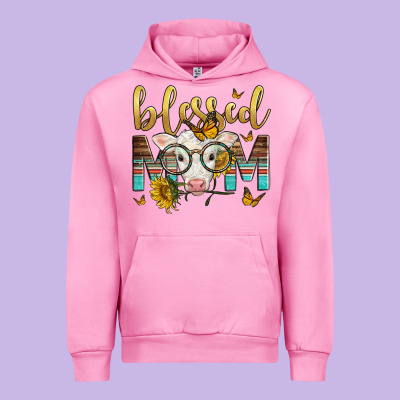 Western Blessed Mom Baby Calf Mother's Day Urban Hoodie Designed By Lillyallendesigns