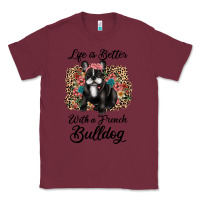 Burgundy life is better with a french bulldog Classic Tee - JahusDesignShop