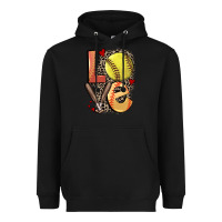 Black love softball Heavyweight Hoodie - FaDigitalArtStudio