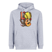 Heather Grey love softball Heavyweight Hoodie - FaDigitalArtStudio