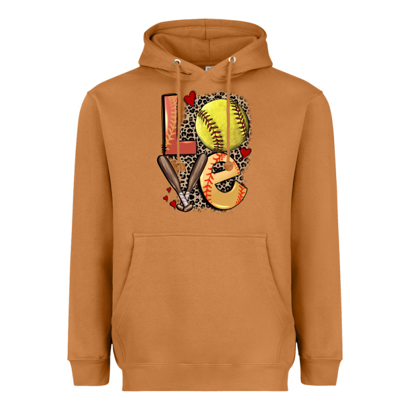 Love Softball Heavyweight Hoodie by FaDigitalArtStudio | Teevron