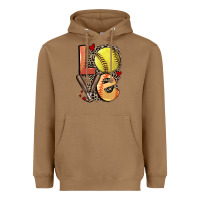 Toasted Coconut love softball Heavyweight Hoodie - FaDigitalArtStudio